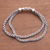 Men's sterling silver chain bracelet, 'Wheat Twins' - Combination-Finish Men's Sterling Silver Wheat Bracelet (image 2b) thumbail