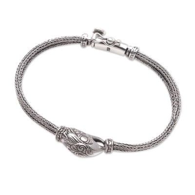 Sterling silver pendant bracelet, 'Stylish Eagle' - Sterling Silver Eagle Pendant Bracelet from Bali