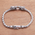 Men's sterling silver pendant bracelet, 'Dueling Dragons' - Men's Sterling Silver Dragon Pendant Bracelet from Bali (image 2b) thumbail