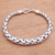 Sterling silver chain bracelet, 'Expanding Gleam' - High-Polish Sterling Silver Wheat Chain Bracelet from Bali (image 2) thumbail