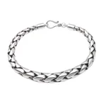 Sterling silver chain bracelet, 'Expanding Gleam' - High-Polish Sterling Silver Wheat Chain Bracelet from Bali