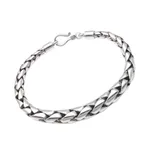 Sterling silver chain bracelet, 'Expanding Gleam' - High-Polish Sterling Silver Wheat Chain Bracelet from Bali