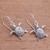Sterling silver dangle earrings, 'Baby Turtles' - Sterling Silver Sea Turtle Dangle Earrings from Bali (image 2c) thumbail