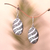 Sterling silver dangle earrings, 'Oval Wave' - Wave and Swirl Pattern Sterling Silver Dangle Earrings (image 2) thumbail