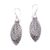 Sterling silver dangle earrings, 'Marquise Antiquity' - Swirl Pattern Sterling Silver Dangle Earrings from Bali thumbail
