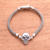 Men's sterling silver pendant bracelet, 'Bold Trunyan' - Men's Sterling Silver Skull Pendant Bracelet from Bali thumbail