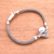 Men's sterling silver pendant bracelet, 'Bold Trunyan' - Men's Sterling Silver Skull Pendant Bracelet from Bali (image 2b) thumbail