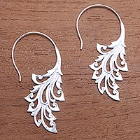 Sterling silver half-hoop earrings, Swirling Enchantment
