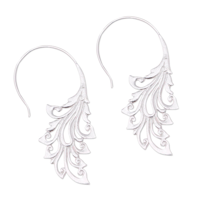 Swirling Sterling Silver Half-Hoop Earrings from Bali