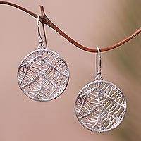 Featured review for Sterling silver dangle earrings, Leaf Skeletons