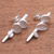 Sterling silver drop earrings, 'Contemporary Forms' - Abstract Modern Sterling Silver Drop Earrings from Bali