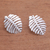Sterling silver drop earrings, 'Monstera Elegance' - Monstera Leaf Sterling Silver Drop Earrings from Bali (image 2c) thumbail