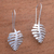 Sterling silver drop earrings, 'Monstera Beauty' - Sterling Silver Drop Earrings Shaped Like Monstera Leaves (image 2b) thumbail