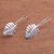 Sterling silver drop earrings, 'Monstera Beauty' - Sterling Silver Drop Earrings Shaped Like Monstera Leaves (image 2c) thumbail