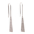 Sterling silver drop earrings, 'Striking Pyramids' - Sterling Silver Pyramid Drop Earrings from Bali (image 2a) thumbail