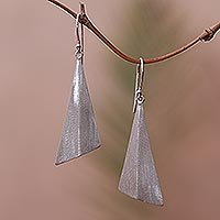 Sterling silver dangle earrings, Modern Pyramids