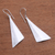 Sterling silver dangle earrings, 'Modern Pyramids' - Sterling Silver Pyramid Dangle Earrings from Bali (image 2c) thumbail