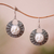 Sterling silver and bone dangle earrings, 'Ganesha Shield' - Ganesha-Themed Sterling Silver and Bone Dangle Earrings