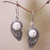 Sterling silver dangle earrings, 'Pear Faces' - Pear-Shaped Sterling Silver Dangle Earrings (image 2) thumbail