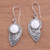 Sterling silver dangle earrings, 'Pear Faces' - Pear-Shaped Sterling Silver Dangle Earrings (image 2b) thumbail