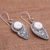 Sterling silver dangle earrings, 'Pear Faces' - Pear-Shaped Sterling Silver Dangle Earrings (image 2c) thumbail