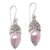 Cultured pearl dangle earrings, 'Ripe Fruit' - Floral Pink Cultured Pearl Dangle Earrings from Bali (image 2a) thumbail