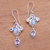 Multi-gemstone dangle earrings, 'Charming Light' - Floral Multi-Gemstone Dangle Earrings Crafted in Bali (image 2b) thumbail
