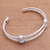 Sterling silver cuff bracelet, 'Bauble Twins' - High-Polish Sterling Silver Cuff Bracelet with Baubles (image 2b) thumbail