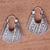 Sterling silver hoop earrings, 'Fashionable Bags' - Sterling Silver Hoop Earrings with Handcrafted Designs thumbail