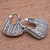 Sterling silver hoop earrings, 'Fashionable Bags' - Sterling Silver Hoop Earrings with Handcrafted Designs (image 2b) thumbail