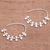 Sterling silver half-hoop earrings, 'Circle Arches' - Circle Pattern Sterling Silver Half-Hoop Earrings from Bali
