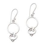 Sterling silver dangle earrings, 'Nice Loops' - Loop Pattern Sterling Silver Dangle Earrings from Bali