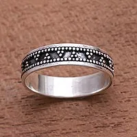 Featured review for Sterling silver band ring, Triangular Texture