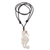 Bone and garnet pendant necklace, 'Caring Seahorse' - Seahorse Pendant Necklace from Bali thumbail