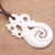 Bone and garnet pendant necklace, 'Celtic Sea Serpent' - Swirl Pattern Pendant Necklace from Bali (image 2b) thumbail