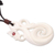 Bone and garnet pendant necklace, 'Celtic Sea Serpent' - Swirl Pattern Pendant Necklace from Bali (image 2d) thumbail