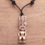 Bone pendant necklace, 'Polynesian Figure' - Hand-Carved Polynesian Bone Pendant Necklace from Bali (image 2c) thumbail