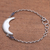 Garnet pendant bracelet, 'Happy Crescent' - Crescent Moon Garnet Pendant Bracelet (image 2) thumbail