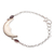 Garnet pendant bracelet, 'Happy Crescent' - Crescent Moon Garnet Pendant Bracelet thumbail