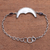 Garnet pendant bracelet, 'Happy Crescent' - Crescent Moon Garnet Pendant Bracelet (image 2b) thumbail