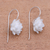 Bone drop earrings, 'Floating Padma' - Floral Bone Drop Earrings Crafted in Bali (image 2b) thumbail