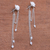 Cultured pearl waterfall earrings, 'Padma Tears' - Floral Cultured Pearl Dangle Earrings from Bali (image 2b) thumbail