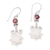 Garnet dangle earrings, 'Glittering Padma' - Floral Garnet and Dangle Earrings from Bali thumbail