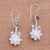 Garnet dangle earrings, 'Glittering Padma' - Floral Garnet and Dangle Earrings from Bali (image 2b) thumbail