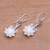 Garnet dangle earrings, 'Glittering Padma' - Floral Garnet and Dangle Earrings from Bali (image 2c) thumbail