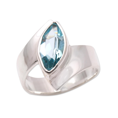 Marquise Blue Topaz Cocktail Ring from Bali