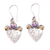 Amethyst and citrine dangle earrings, 'Swirl Drops' - Swirl Pattern Amethyst and Citrine Dangle Earrings