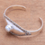 Cultured pearl cuff bracelet, 'Moonlight Shield' - Cultured Pearl Cuff Bracelet Crafted in Bali (image 2c) thumbail