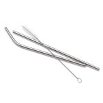 Stainless steel straws, 'Hydrate' (pair) - Stainless Steel Drinking Straws with Storage Pouch