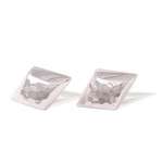 Sterling silver button earrings, 'Hammered Diamonds' - Diamond-Shaped Sterling Silver Button Earrings from Bali